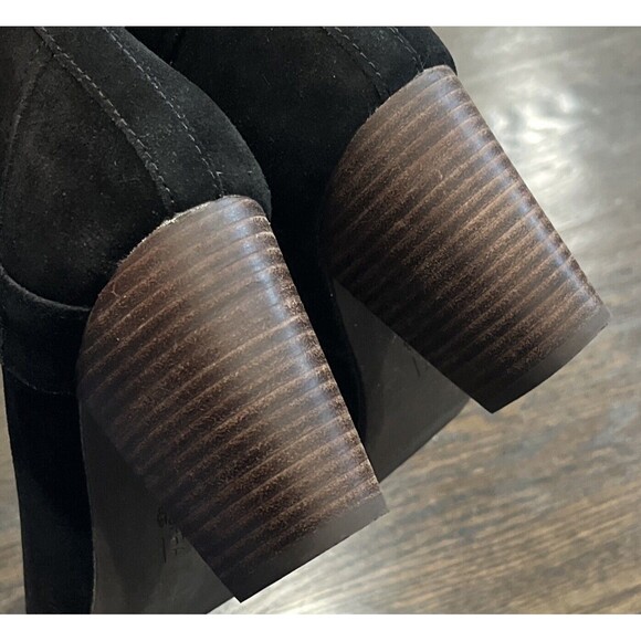 Ugg Koolaburra Amalea Boots Women’s 11 Heels Suede Leather Ankle Booties Black - Picture 7 of 9